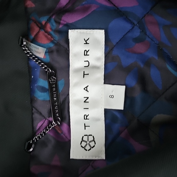 Trina Turk Black Trench Coat - Picture 2 of 7